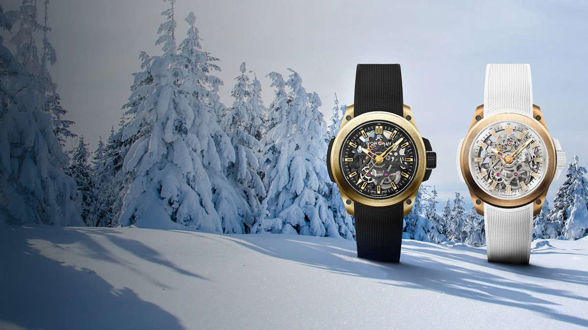 NORQAIN Wild ONE Skeleton 39mm in Yellow Gold and Red Gold.